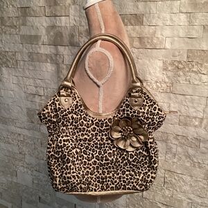 Minicci Leopard Print Satchel Handbag